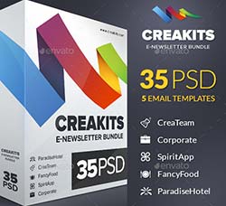 五套商业网站模板合集：CreaKits E-Newsletter Bundle